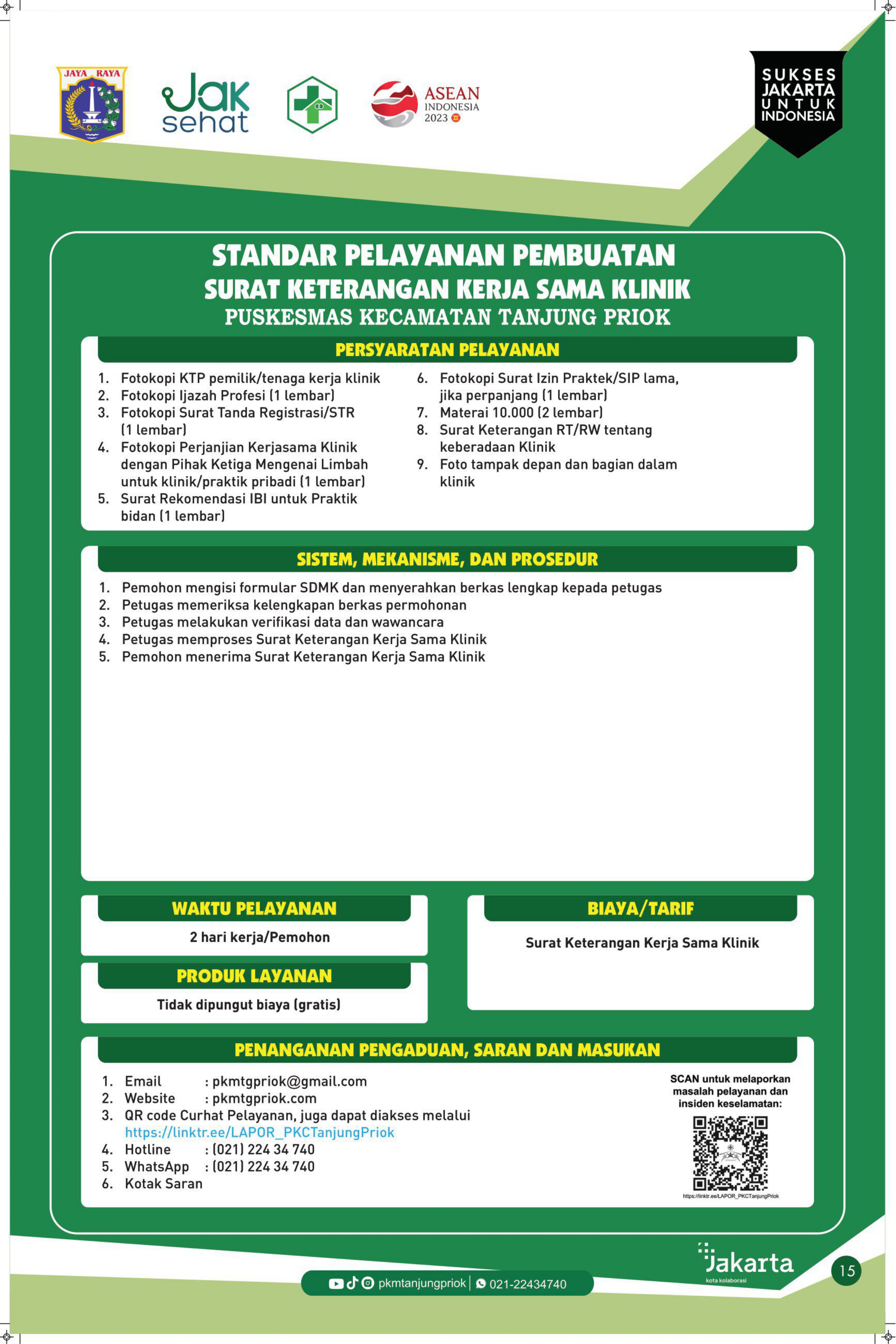 Standar Pelayanan Loket Pendftaran
